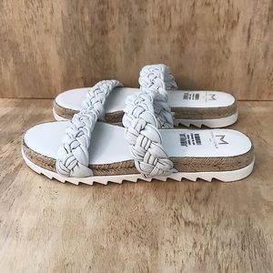 Marc Fisher Women’s MiJaimee White Braid Slide Sandals. Size: 7M NWB